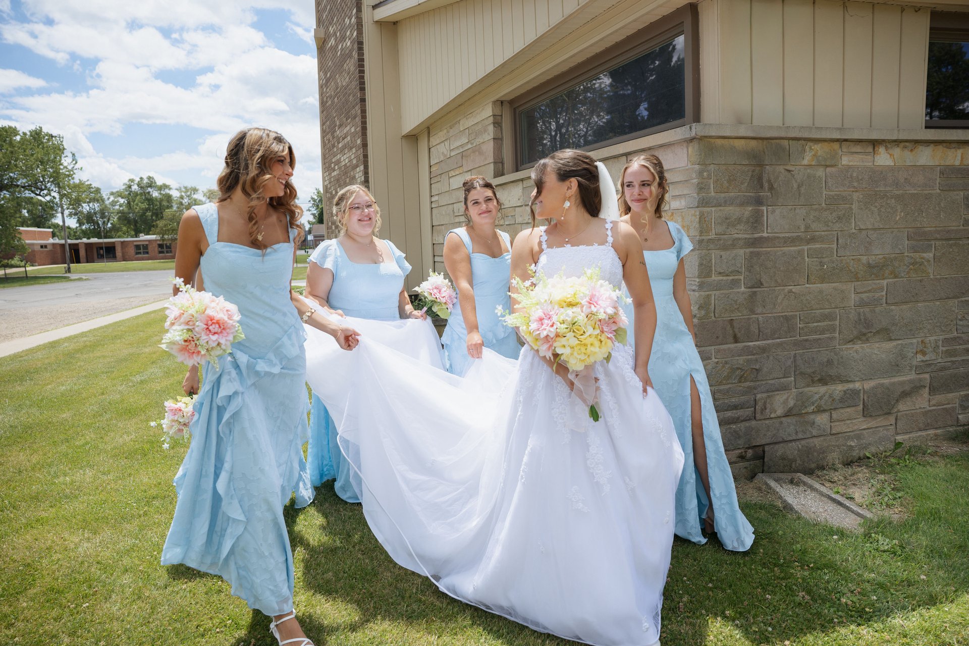 Bride outside portrait